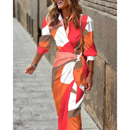 Damen Wickelkleid Midilänge