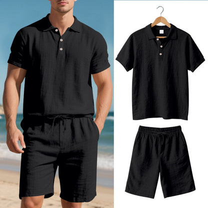 Norvielle Damen Kurzärmliges Poloshirt und Shorts Strandanzug