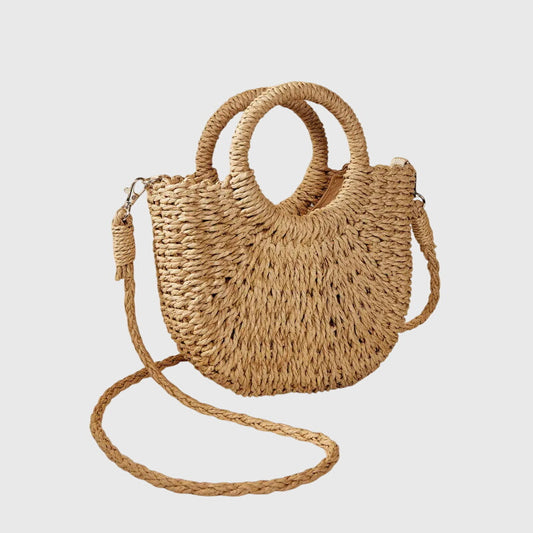 Damenhandtasche Naturstil Leder Braun - Norvielle
