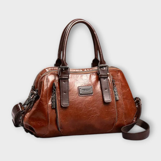 Britta Damen-Handtasche Alltagsstil Leder Schwarz - Norvielle