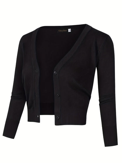 Norvielle Damen Bolerojacke Knopfverschluss