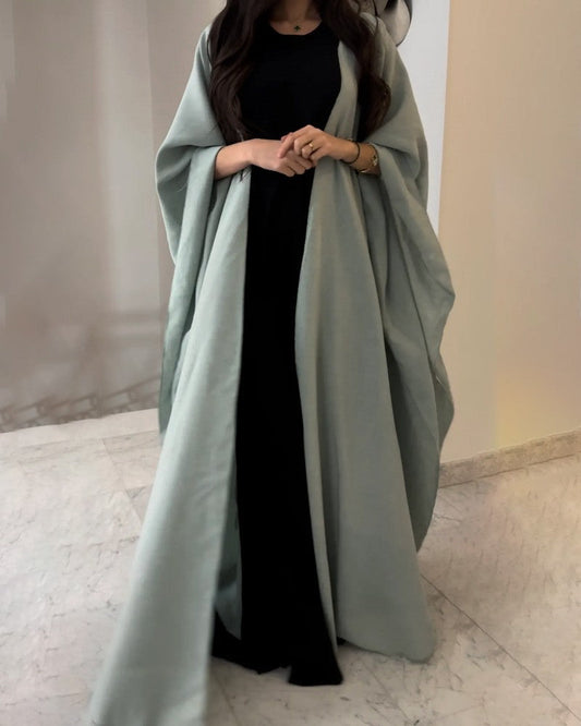 Elegantes Damen Maxi-Kleid Lang Fließend Abaya Schwarz - Norvielle