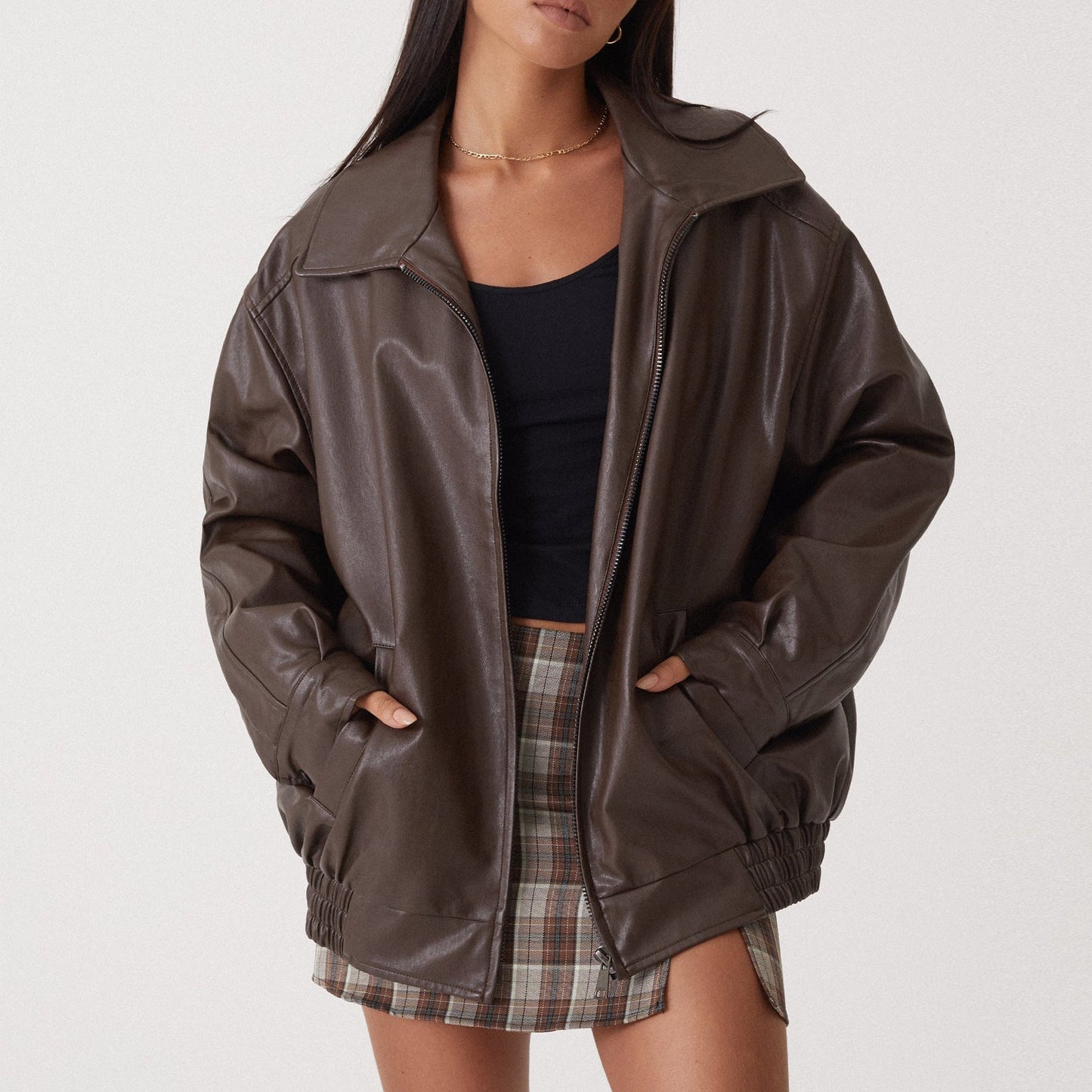 Damen Oversized Zip-Up Jacke Modern - Norvielle