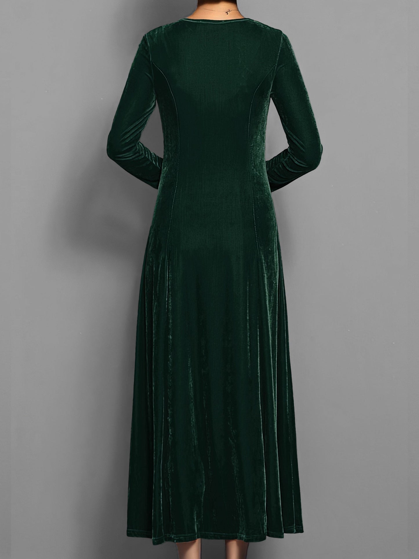 Damen Slim-Fit-Kleid Lang Voller Länge