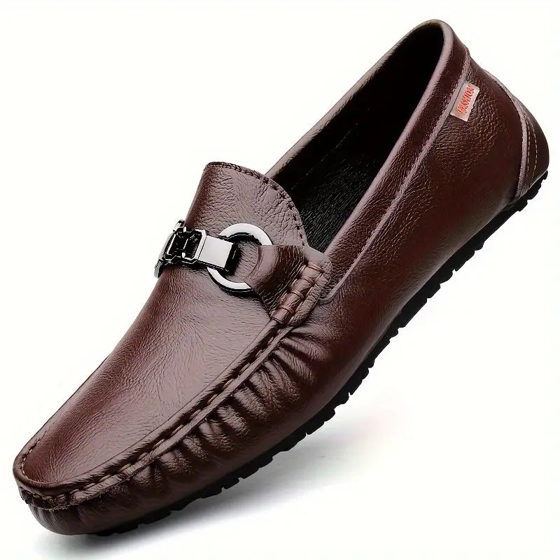 Herren Bit Loafers Klassisch Leder Braun - Norvielle
