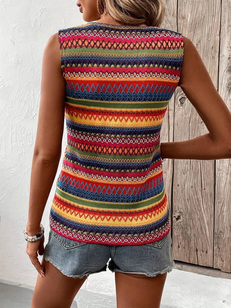 Norvielle Damen Tanktop Bunt Gestreift