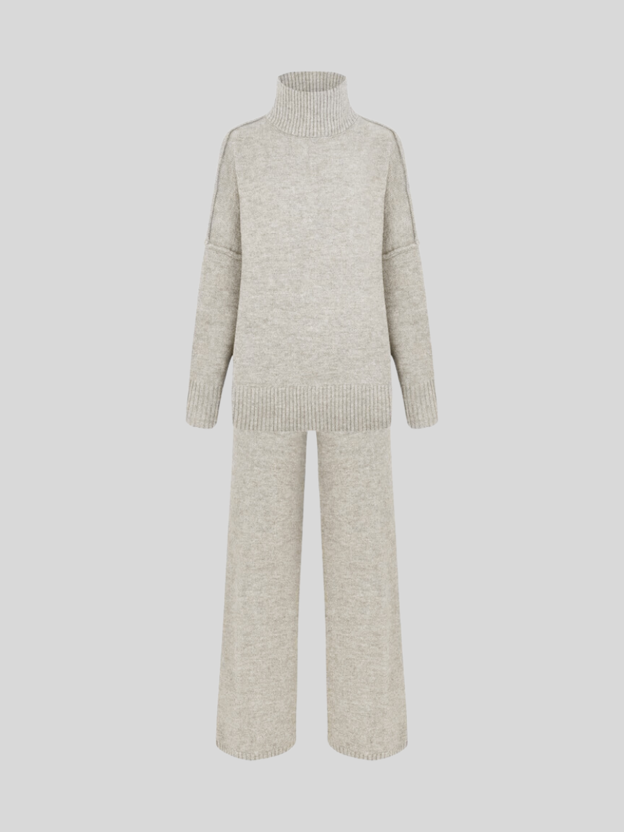Damen Oversize Strickpullover Lounge-Set Gemütlich