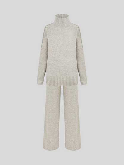 Damen Oversize Strickpullover Lounge-Set Gemütlich