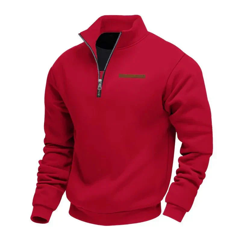 Herren Sport Sweatshirt Reißverschluss Stehkragen Warm