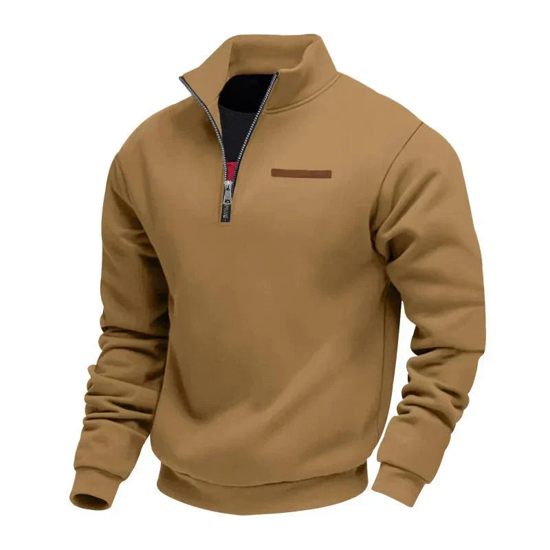 Herren Sport Sweatshirt Reißverschluss Stehkragen Warm