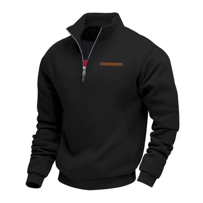 Herren Sport Sweatshirt Reißverschluss Stehkragen Warm