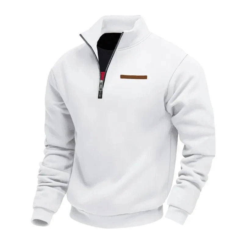Herren Sport Sweatshirt Reißverschluss Stehkragen Warm