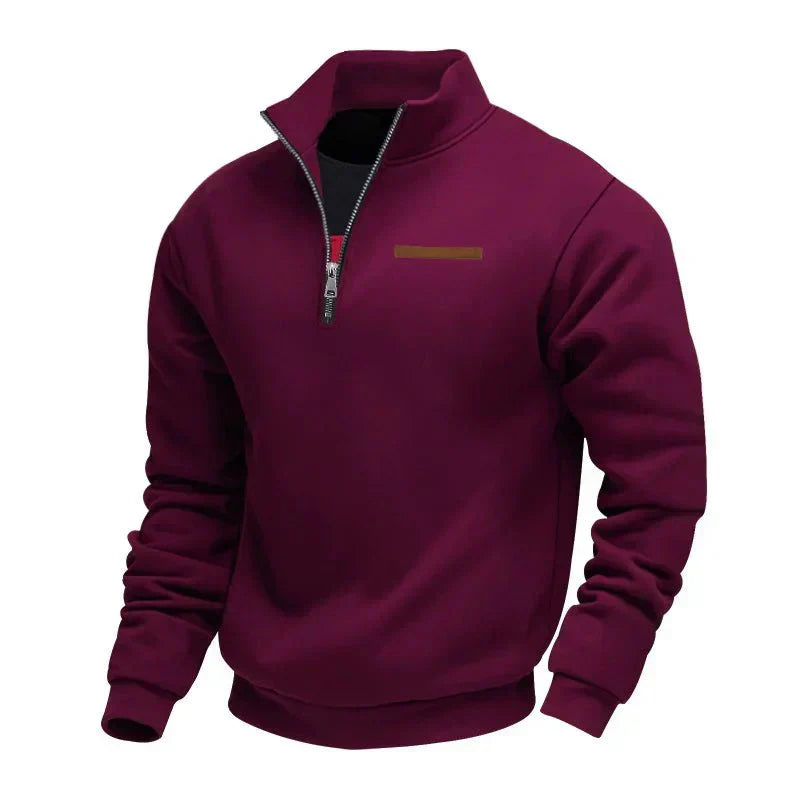 Herren Sport Sweatshirt Reißverschluss Stehkragen Warm