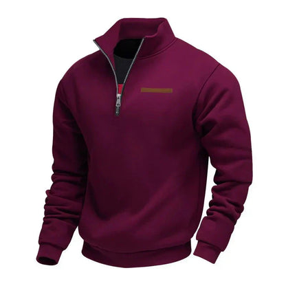Herren Sport Sweatshirt Reißverschluss Stehkragen Warm