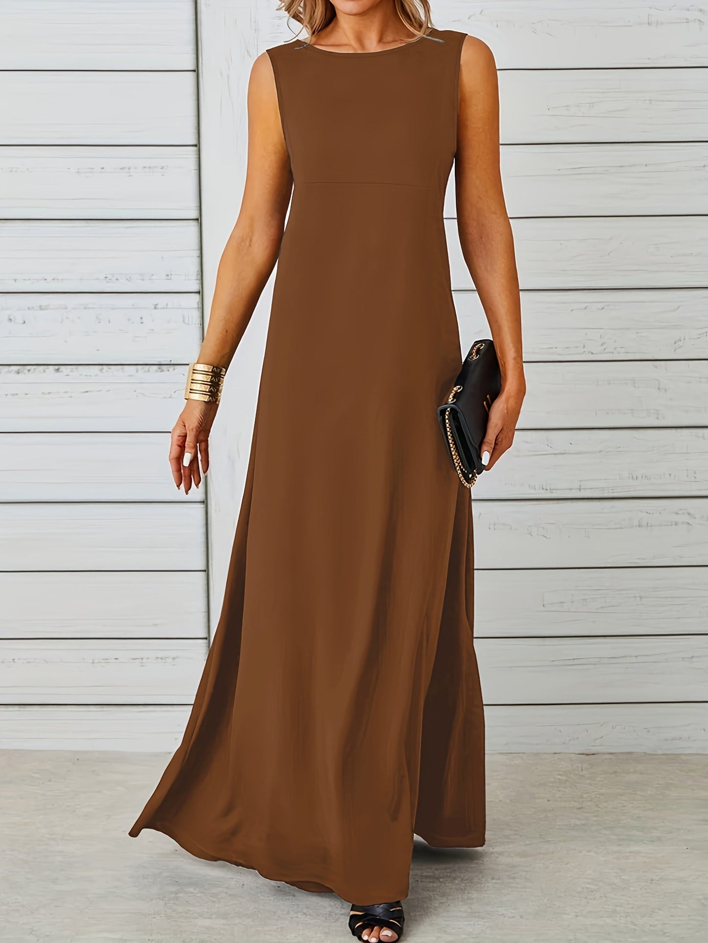 Lässiges Damenkleid aus Leinen für Frühling Sommer
