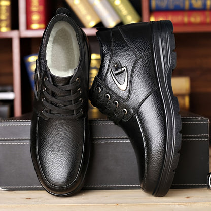 Herren Business Winterschuhe High- Leder Schnürung