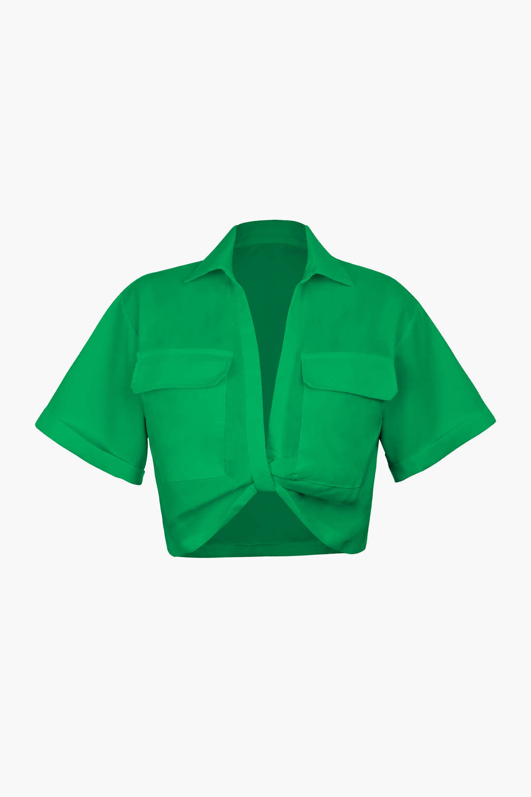 Damen Kurzarm Crop mit Kragen
