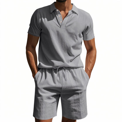 Norvielle Damen Kurzärmliges Poloshirt und Shorts Strandanzug