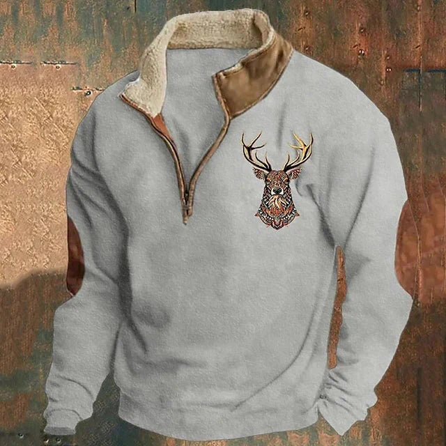 Christos Damen Pullover Hirsch Muster