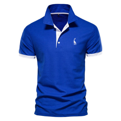 Herren Zweifarben Polo Sportlich