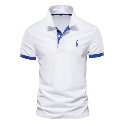 Herren Zweifarben Polo Sportlich