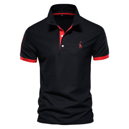 Herren Zweifarben Polo Sportlich