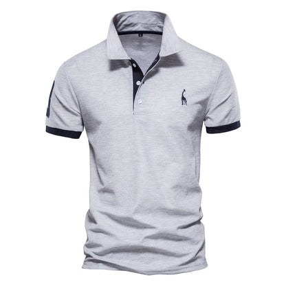 Herren Zweifarben Polo Sportlich