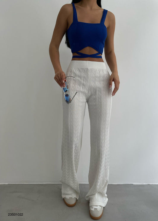 Ella Damen gehäkelte Hose Weiß - Norvielle