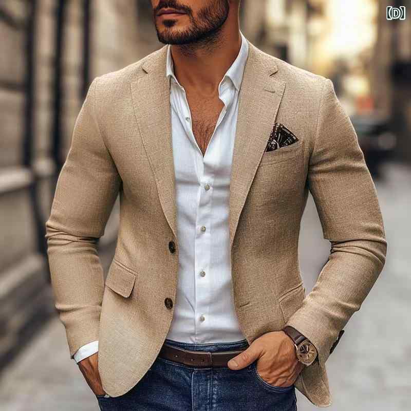 Herren Wildlederblazer Braun Eleganter Zweiknopf-Look - Norvielle