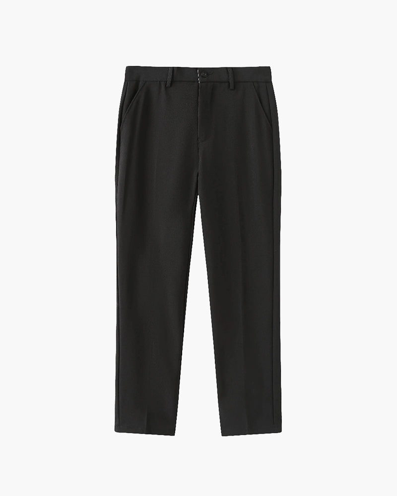Hochtaillierte Slimfit Businesshose Schwarz - Norvielle