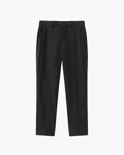 Hochtaillierte Slimfit Businesshose Schwarz - Norvielle