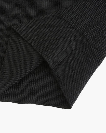 Herren Strickpullover Gerippt mit Polokragen Halb-Reißverschluss Grau