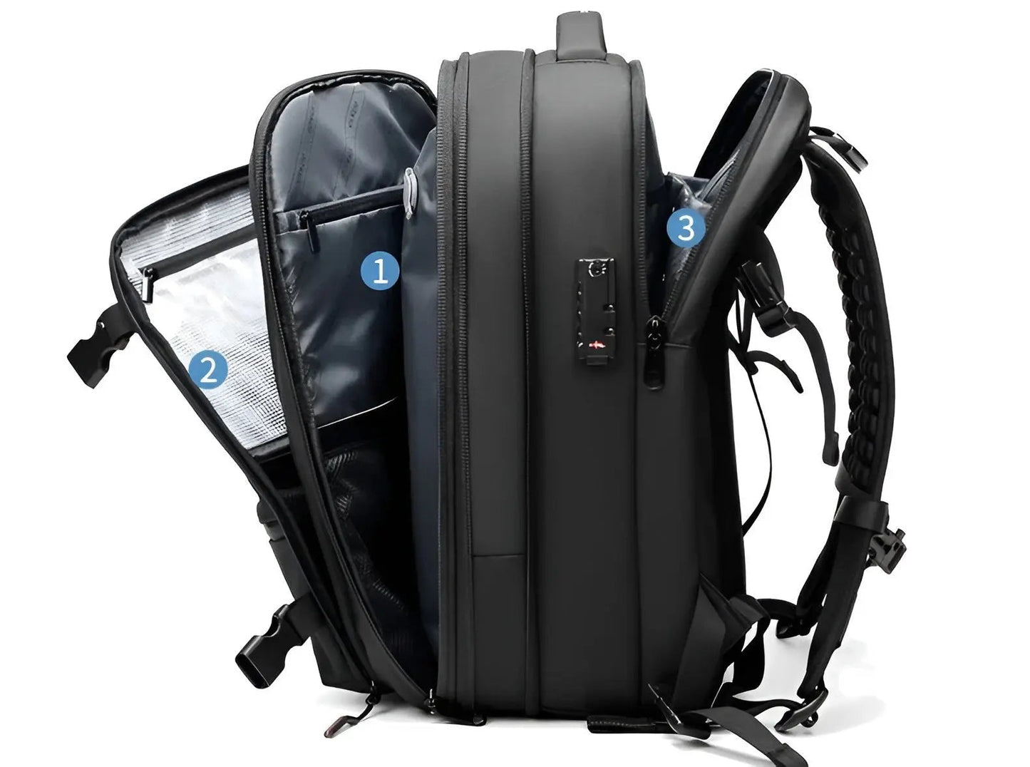 Reisrucksack Vakuumkompression Platzsparend Vielseitig