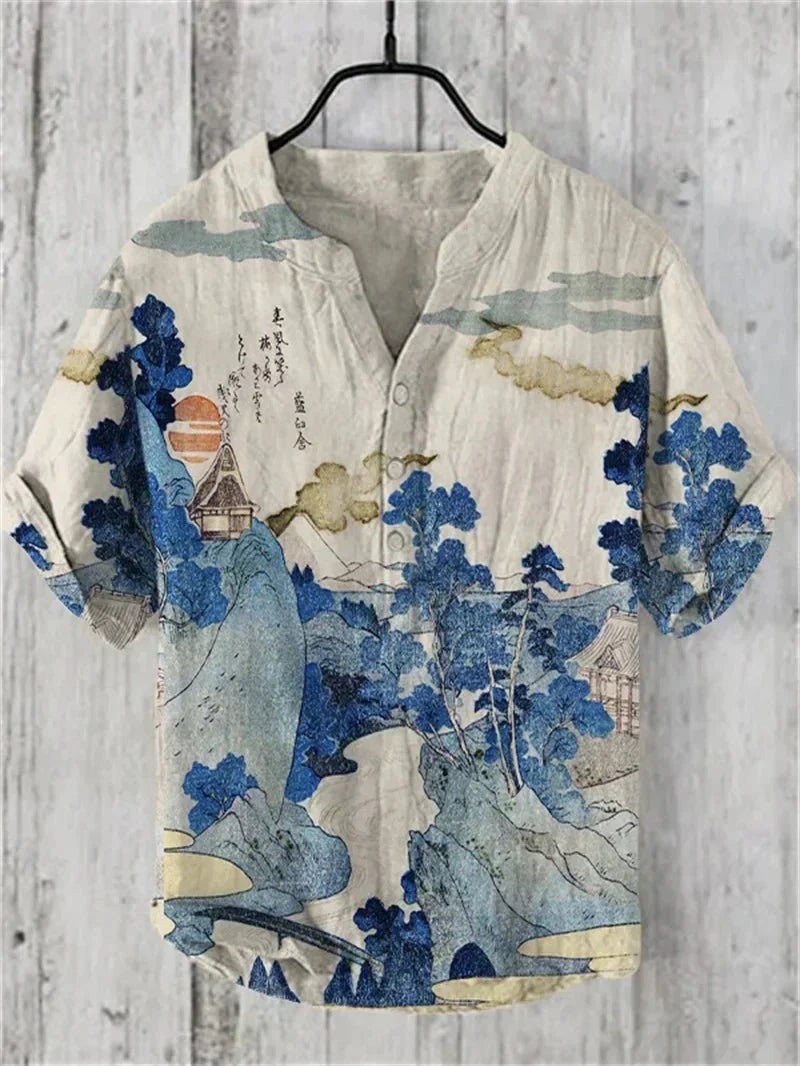 Norvielle Damen Seidenhemd Künstlerdesign