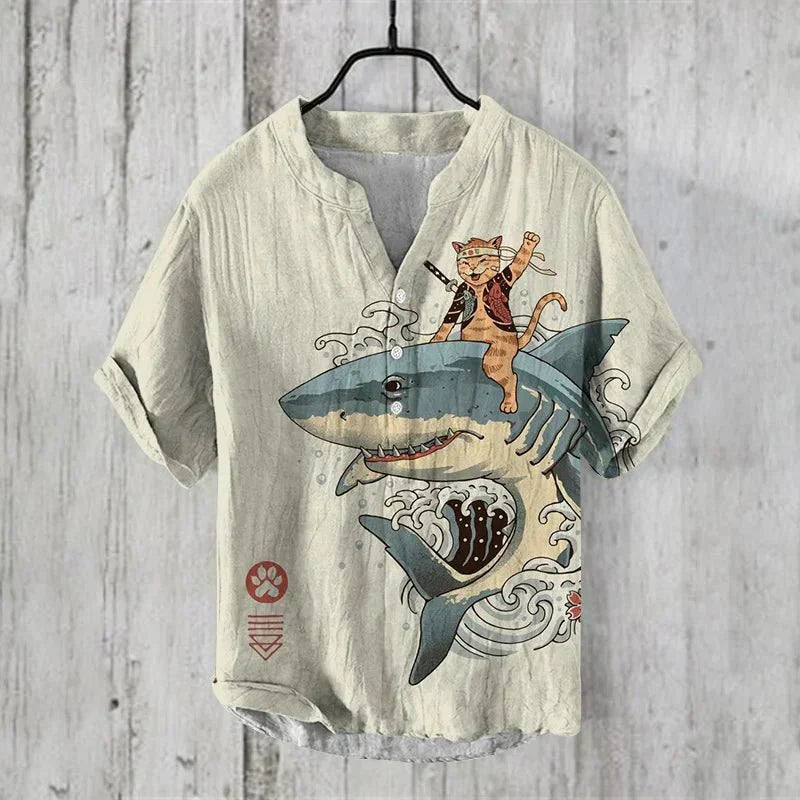 Norvielle Damen Seidenhemd Künstlerdesign