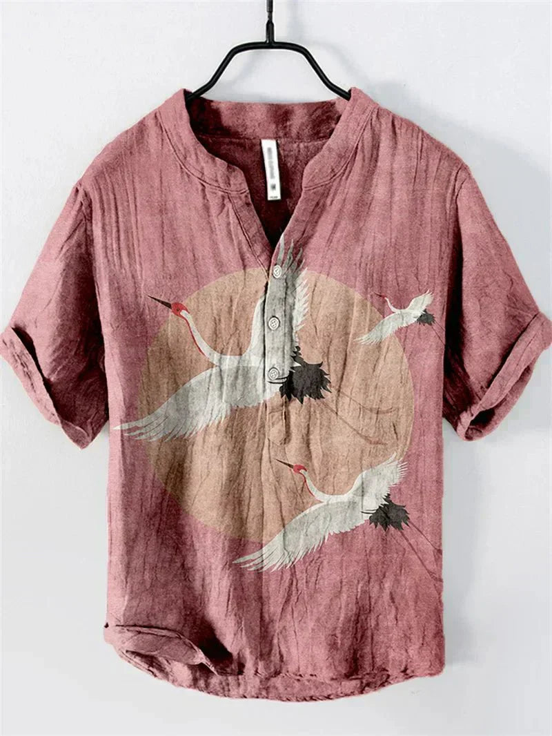 Norvielle Damen Seidenhemd Künstlerdesign