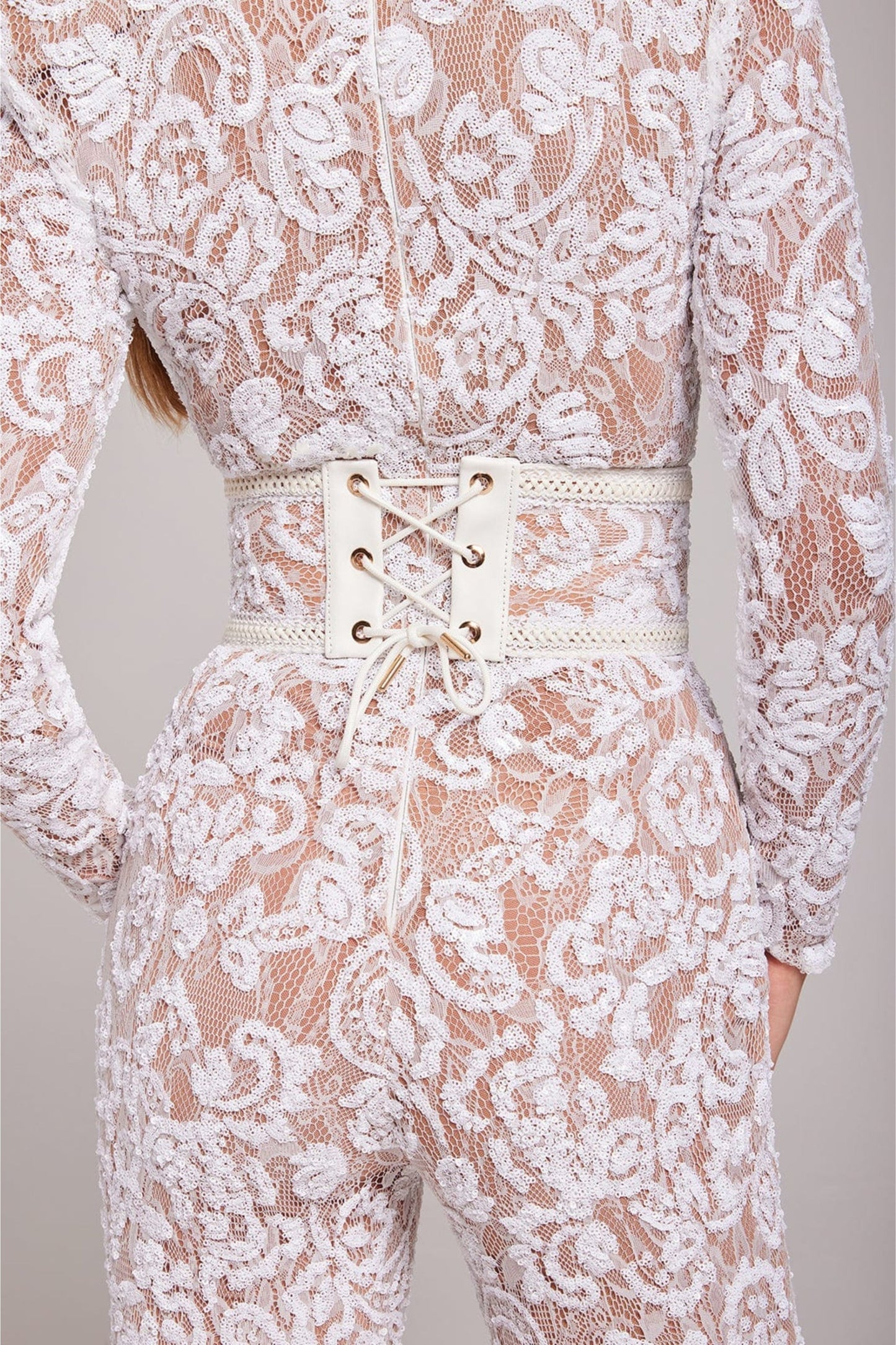 Norvielle Damen Jumpsuit Spitze Elegant
