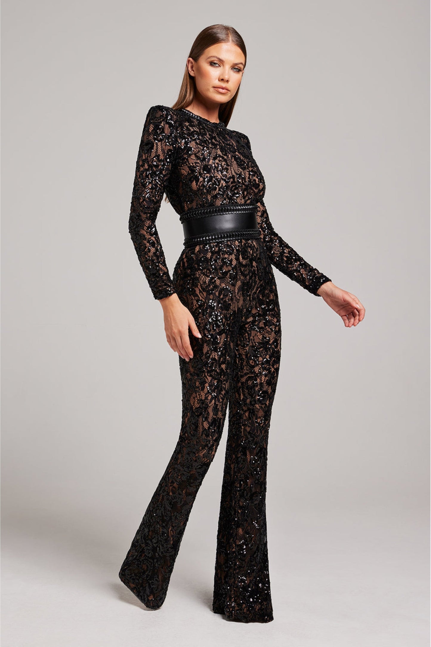 Norvielle Damen Jumpsuit Spitze Elegant