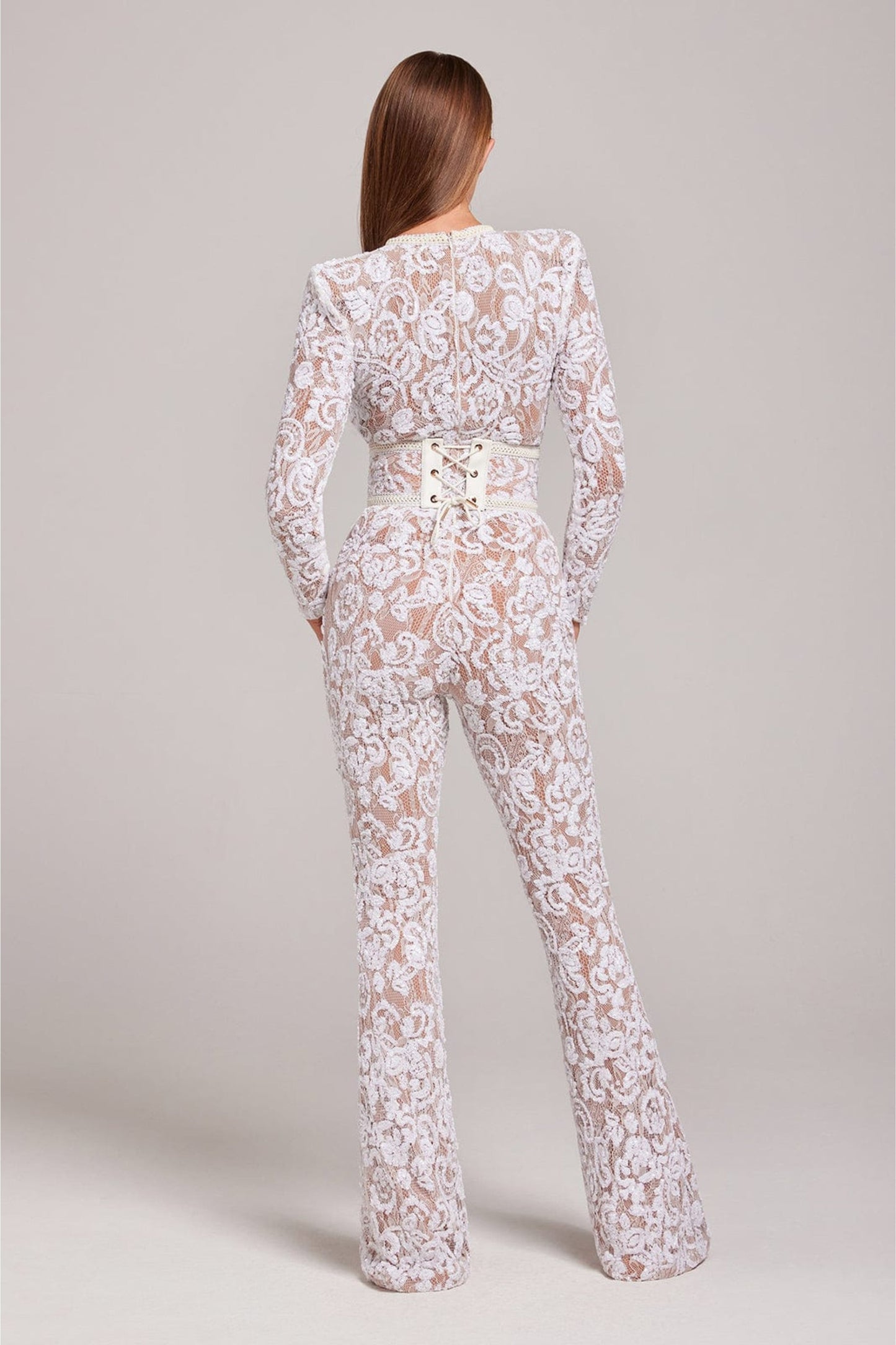 Norvielle Damen Jumpsuit Spitze Elegant