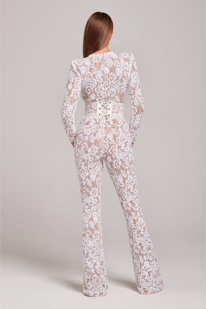 Norvielle Damen Jumpsuit Spitze Elegant