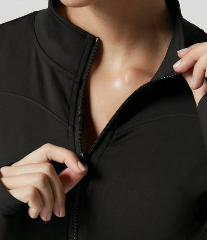 Norvielle Damen Sportjacke Körpergerecht Wasserdicht Schwarz - Norvielle