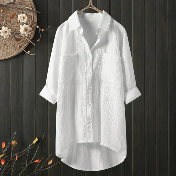 Damen Übergröße Bluse mit Brusttasche - Norvielle