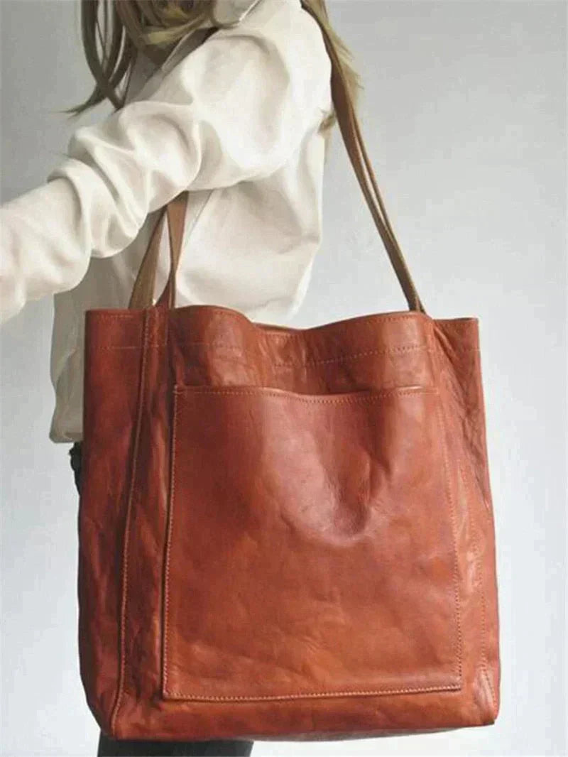 Damen Schultertasche Shopper mit Außentasche