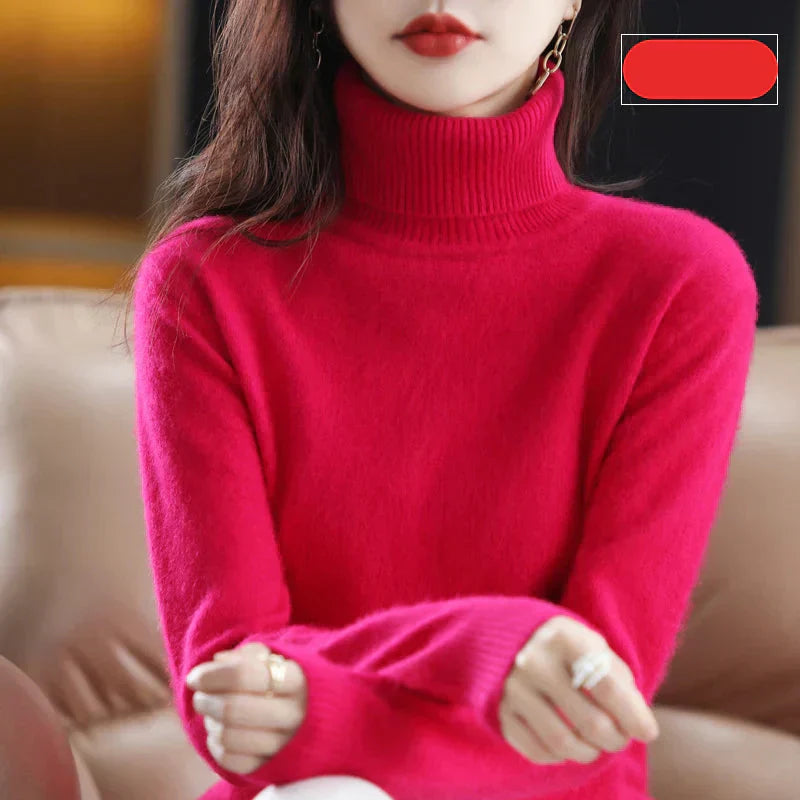 Damen Kaschmirkragenpullover Weich