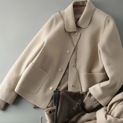 Damen Daunenjacke Knopfverschluss Kompakt Winterform - Norvielle