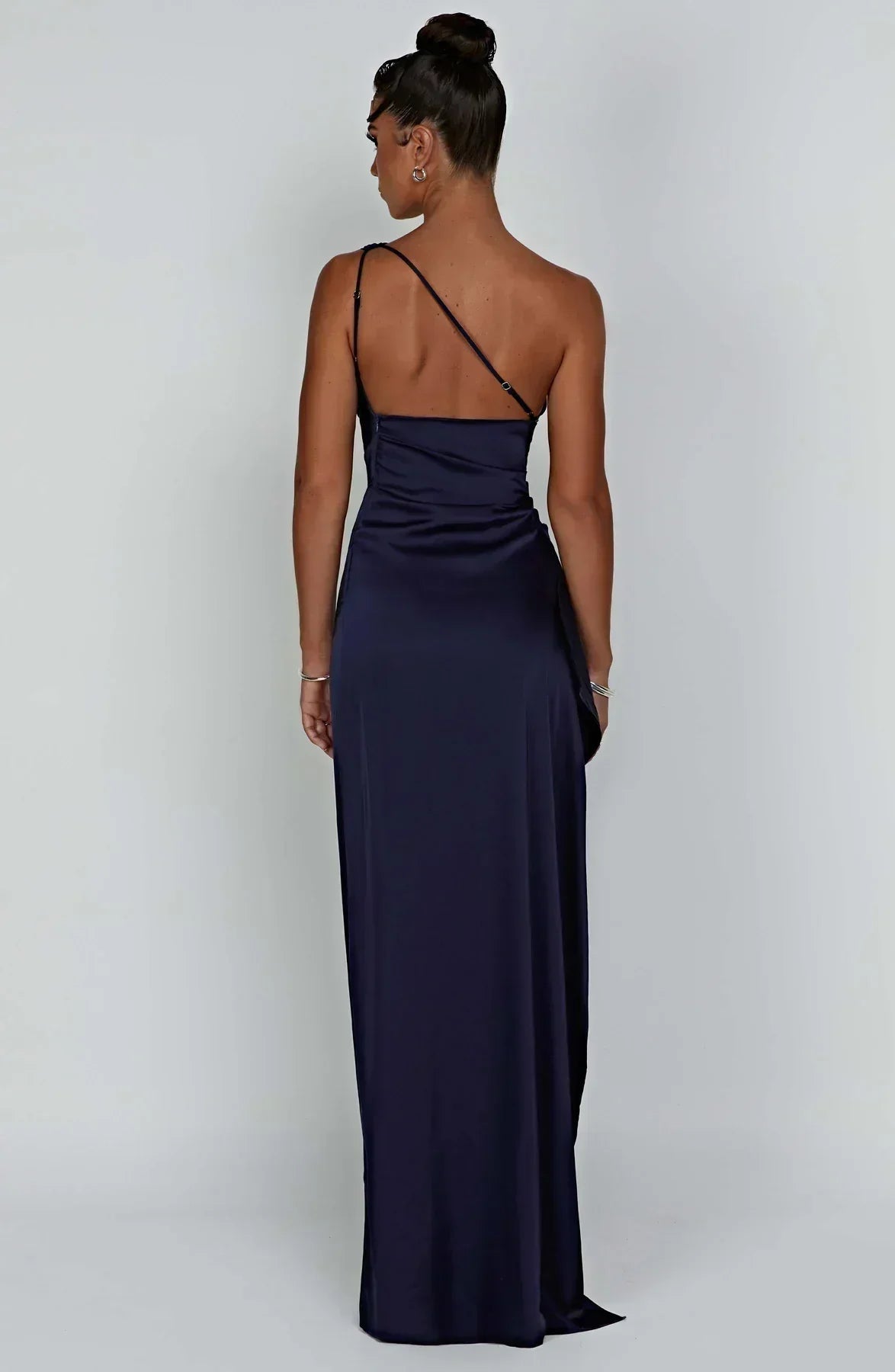 Norvielle Damen One-Shoulder-Kleid Satin