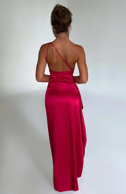 Norvielle Damen One-Shoulder-Kleid Satin - Norvielle