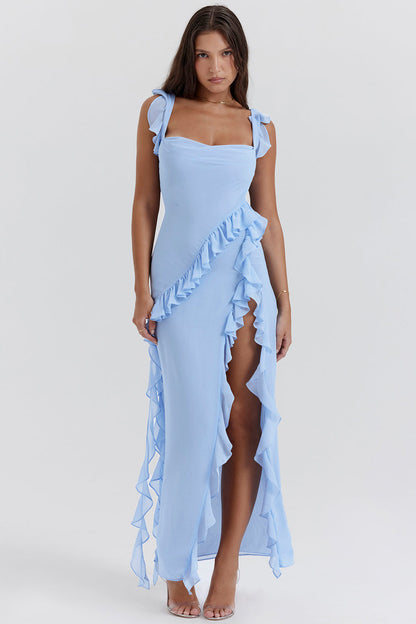 Noémie Damenkleid Volant Ausschnitt