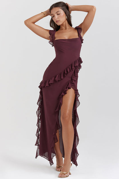 Noémie Damenkleid Volant Ausschnitt