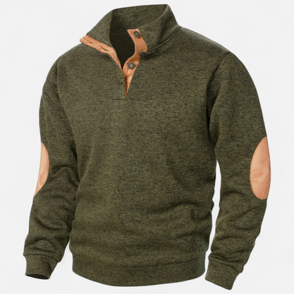 Levi Herren Strickpullover Stehkragen Patchwork